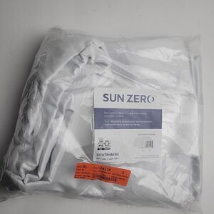 Sun Zero Dupioni Silk thermal blackout SINGLE curtain valance 'Pearl' 40x84 #BT1